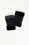 Shop At Grace, Sheepskin Shearling Fingerless Gloves, black, fingerless mittens