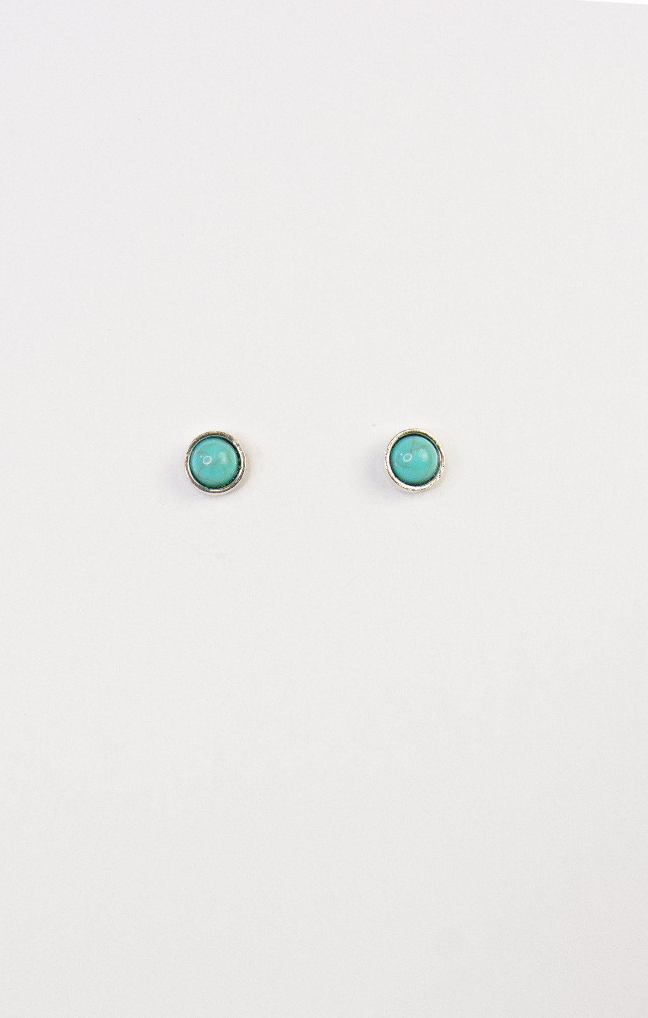 Sienna Lonestar Turquoise Studs, circle, earrings, silver