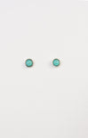 Sienna Lonestar Turquoise Studs, circle, earrings, silver