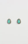 Sienna Lonestar Turquoise Studs, teardrops, earrings, silver