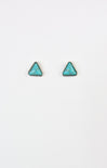 Sienna Lonestar Turquoise Studs, triangle, earrings, silver