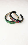 Shop At Grace, Sofia Velvet Rhinestone Headband, two different colors, green and black, rhinestones 