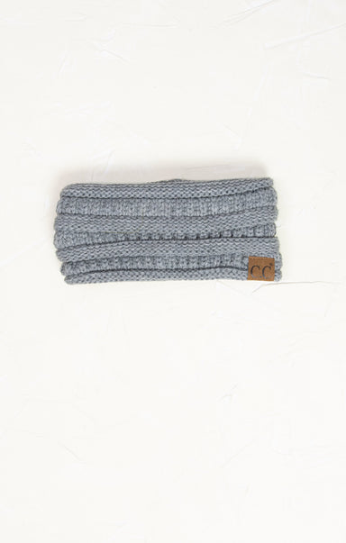 Shop At Grace, Solid Ribbed Headwrap, light mel grey, ribbed with cable knit detail, head wrap