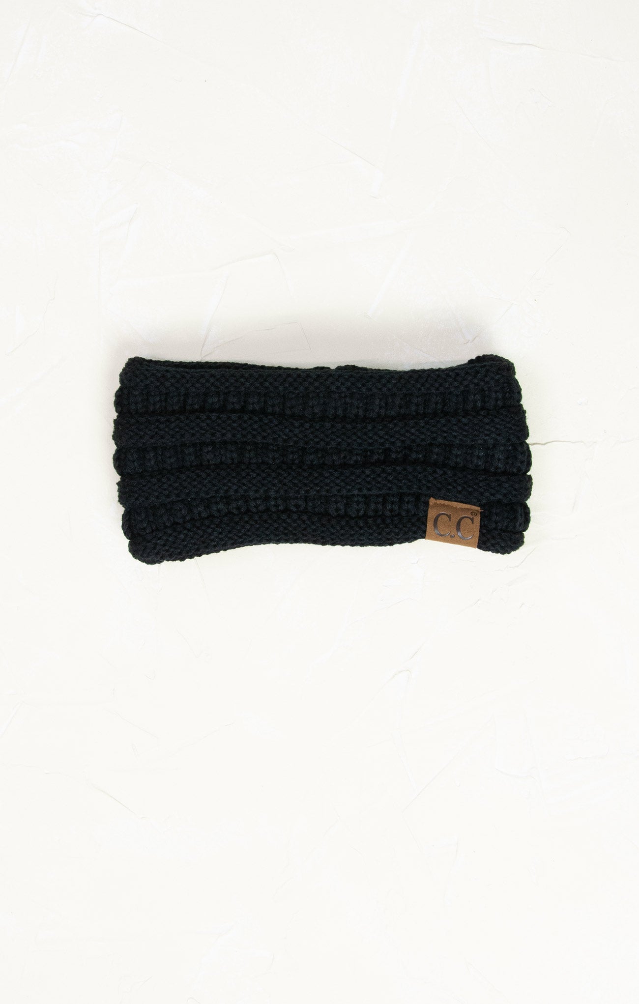 Shop At Grace, Solid Ribbed Headwrap, black, ribbed with cable knit detail, head wrap