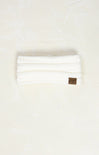 Shop At Grace, Solid Ribbed Headwrap, ivory, ribbed with cable knit detail, head wrap