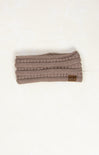 Shop At Grace, Solid Ribbed Headwrap, taupe, ribbed with cable knit detail, head wrap