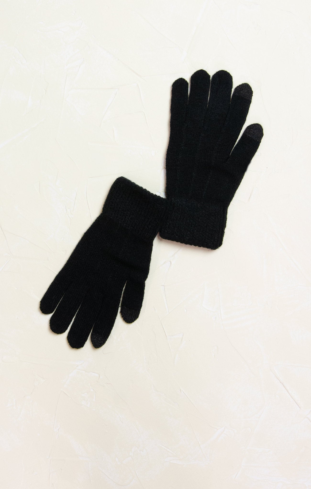 Solid Touch Gloves, product photo, colored tips, black