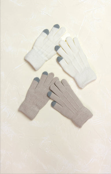 Solid Touch Gloves, cover photo, showing two colors, colored tips