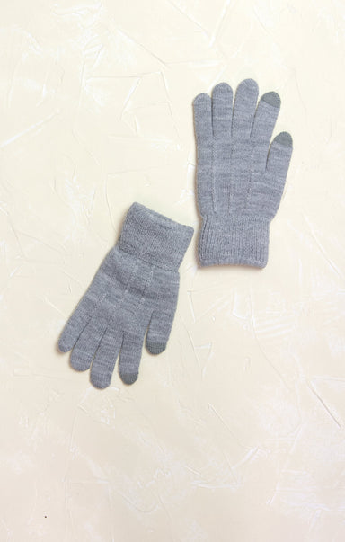 Solid Touch Gloves, product photo, colored tips, grey