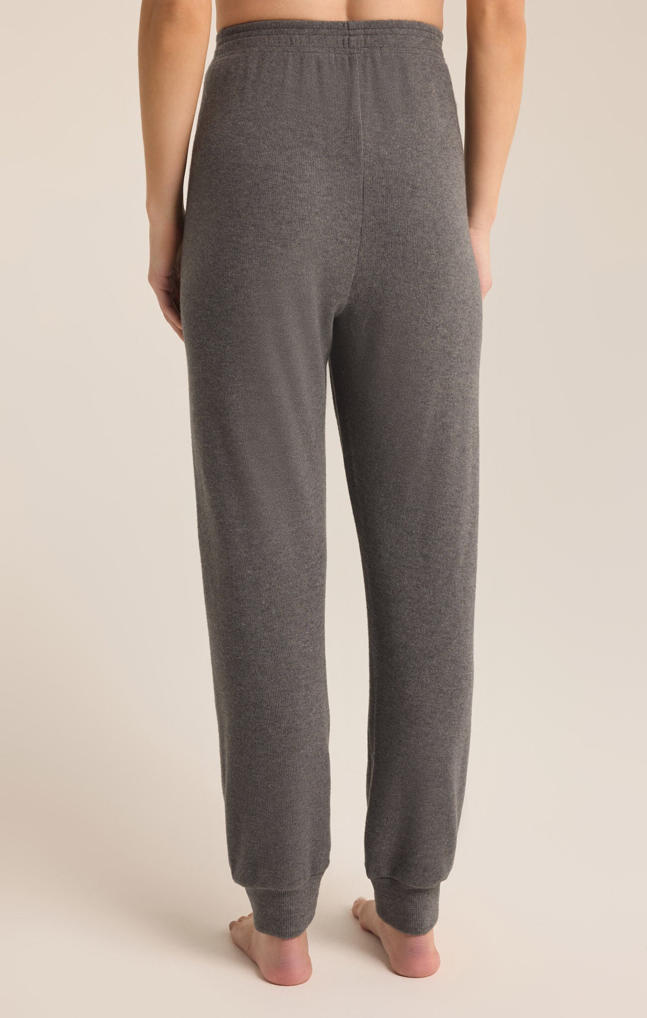 Shop At Grace, Z-Supply, take it easy rib jogger, charcoal heather, pajama pants, cinched waist, joggers