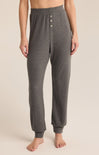 Shop At Grace, Z-Supply, take it easy rib jogger, charcoal heather, pajama pants, cinched waist, joggers