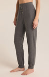 Shop At Grace, Z-Supply, take it easy rib jogger, charcoal heather, pajama pants, cinched waist, joggers