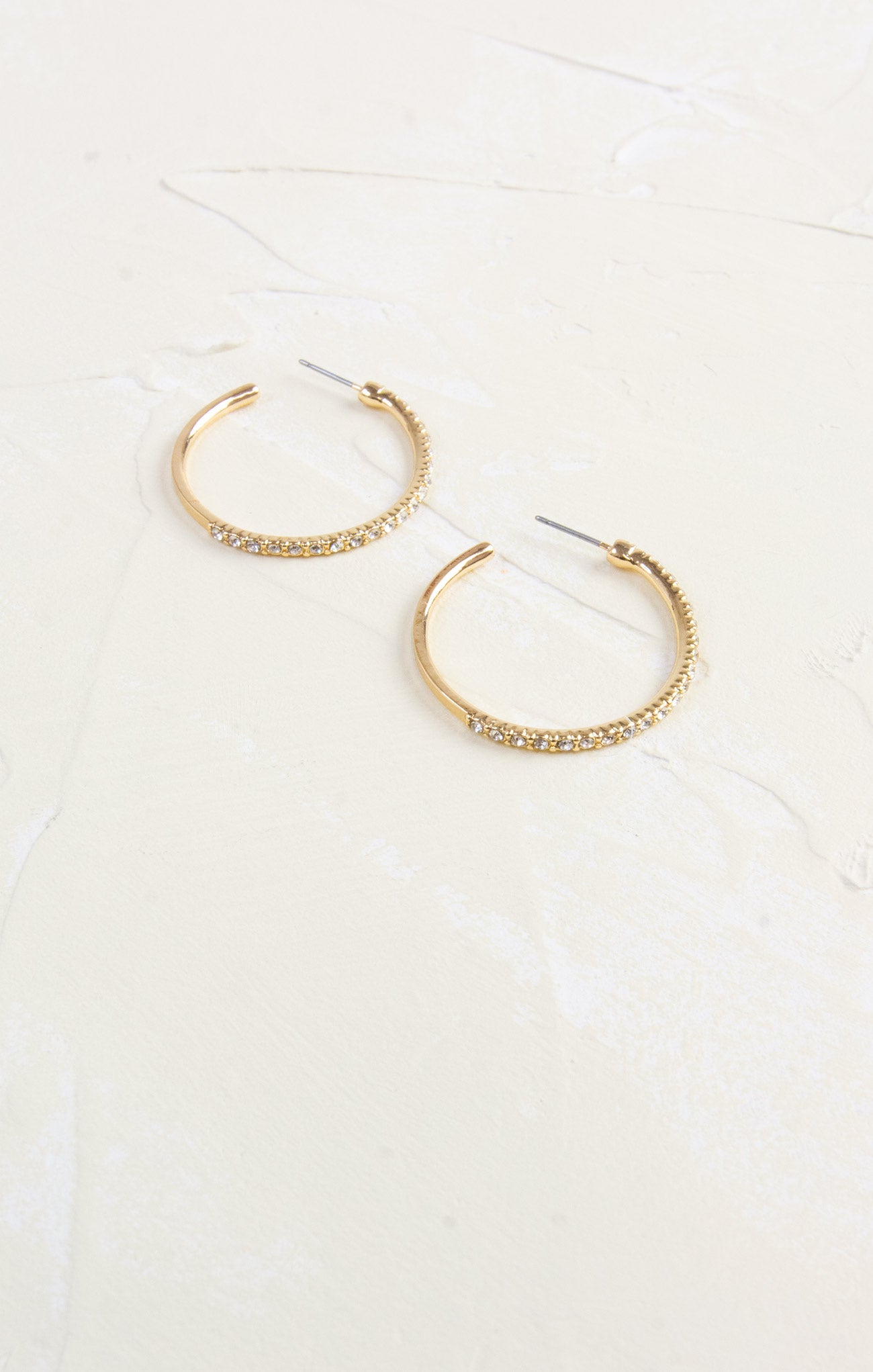 Shop At Grace, Tilly Crystal Hoop, large, gold