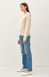 Shop At Grace, Valery Crochet Sweater, cream, long sleeves, u-neck, full length sweater