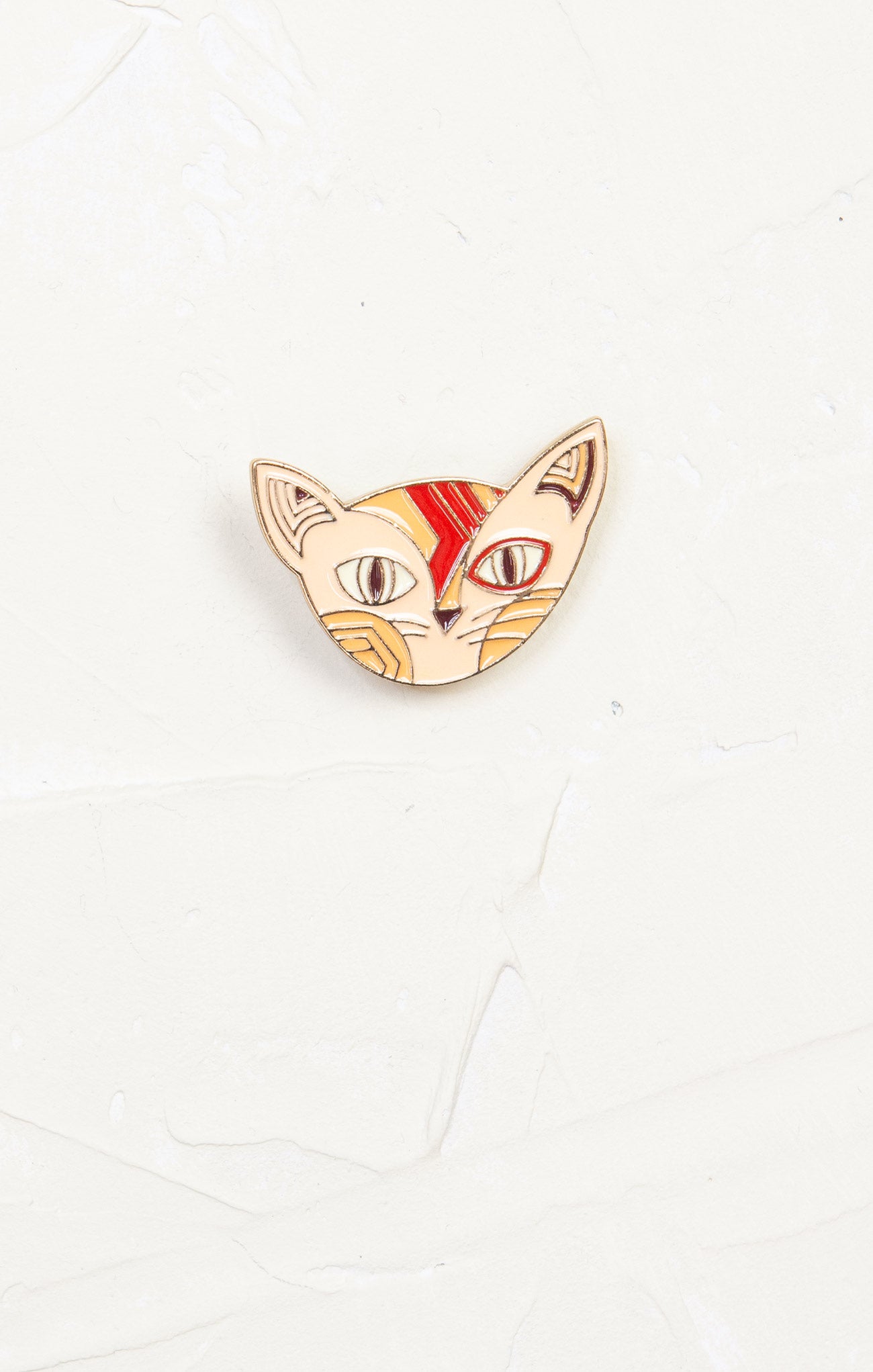 Vintage Cat Brooch, vintage look and feel, shades of orange and beige