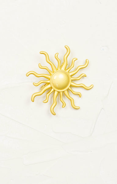 Vintage Sun Burst Brooch, brooch, pin, gold color