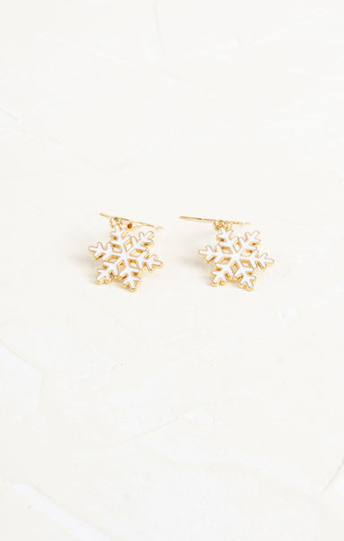 Shop At Grace, White Snowflake Earrings, hang down earrings, holiday, christmas winter 