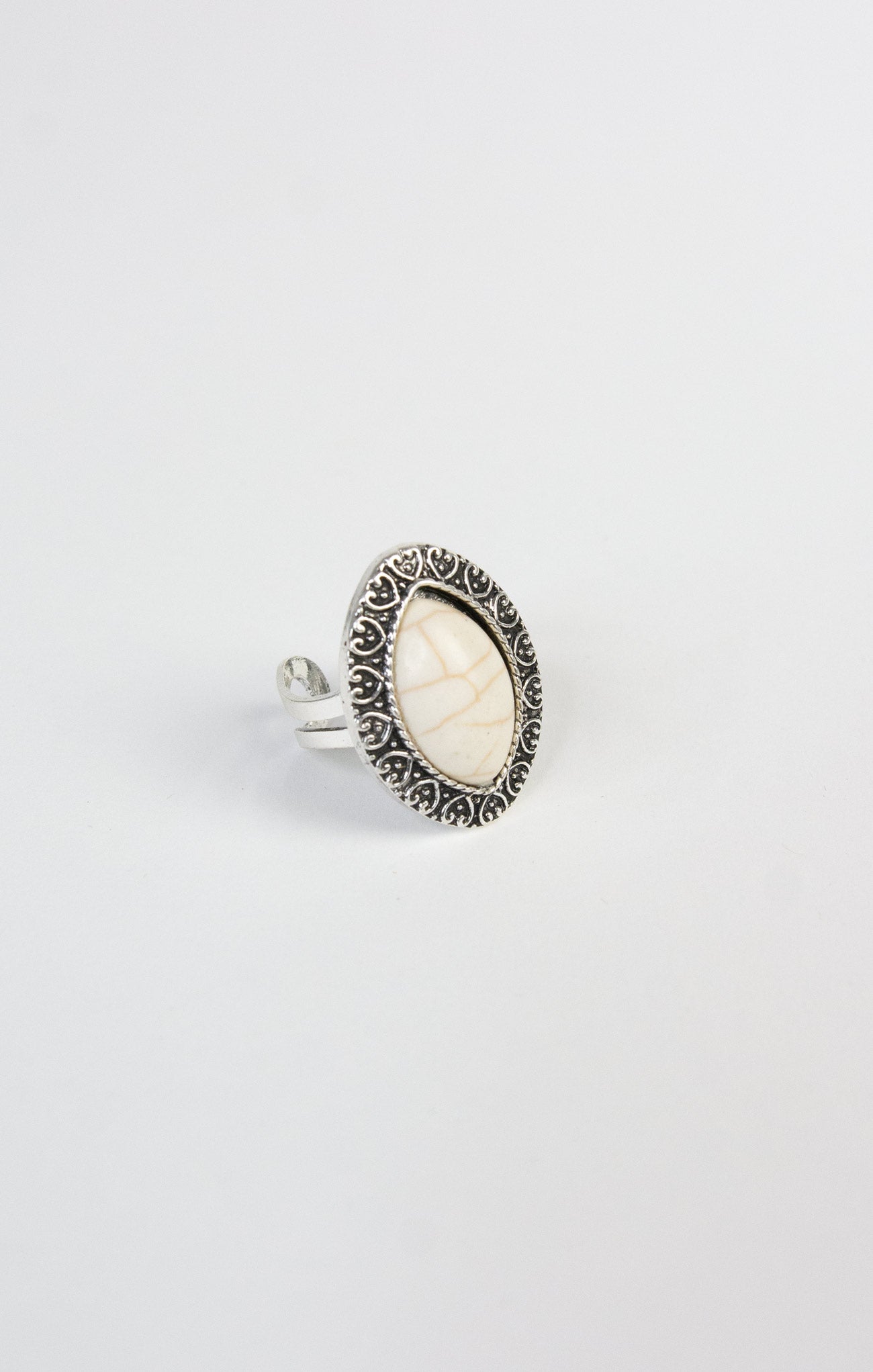 Willa Adjustable White Turquoise Ring, adjustable, silver, western style