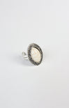 Willa Adjustable White Turquoise Ring, adjustable, silver, western style