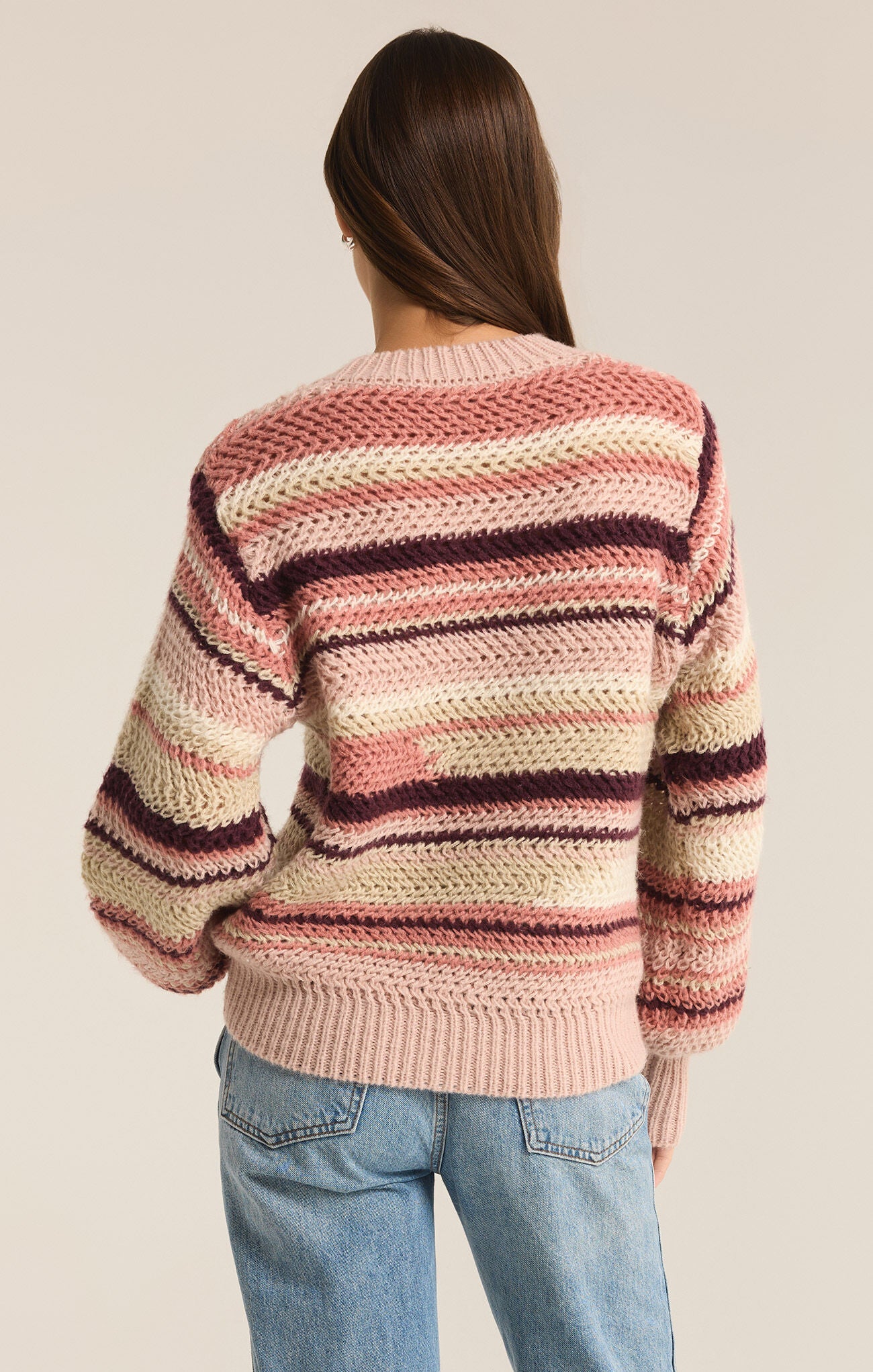 Shop At Grace, Z-Supply, Asheville Stripe Sweater, rosebud, long sleeves, striped sweater