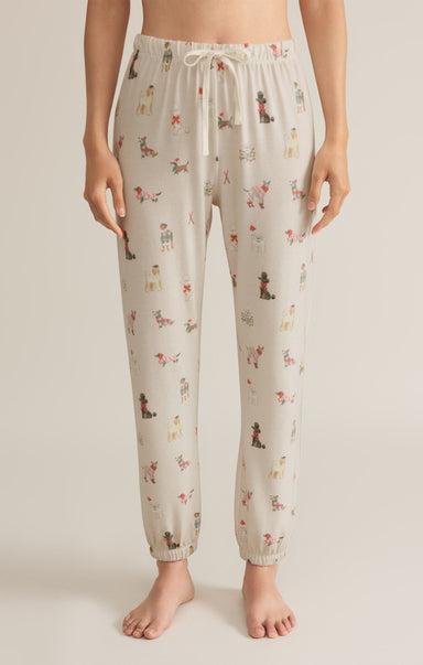 Shop at grace, z-supply, best friend jogger, sea salt, jogger pajama pant, holiday pattern, mid rise