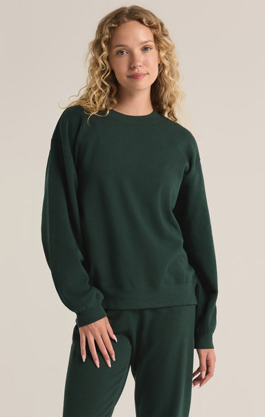 Shop At Grace, Z-Supply, Boyfriend Sweatshirt, Cyprus green, long sleeve, crewneck, round neck