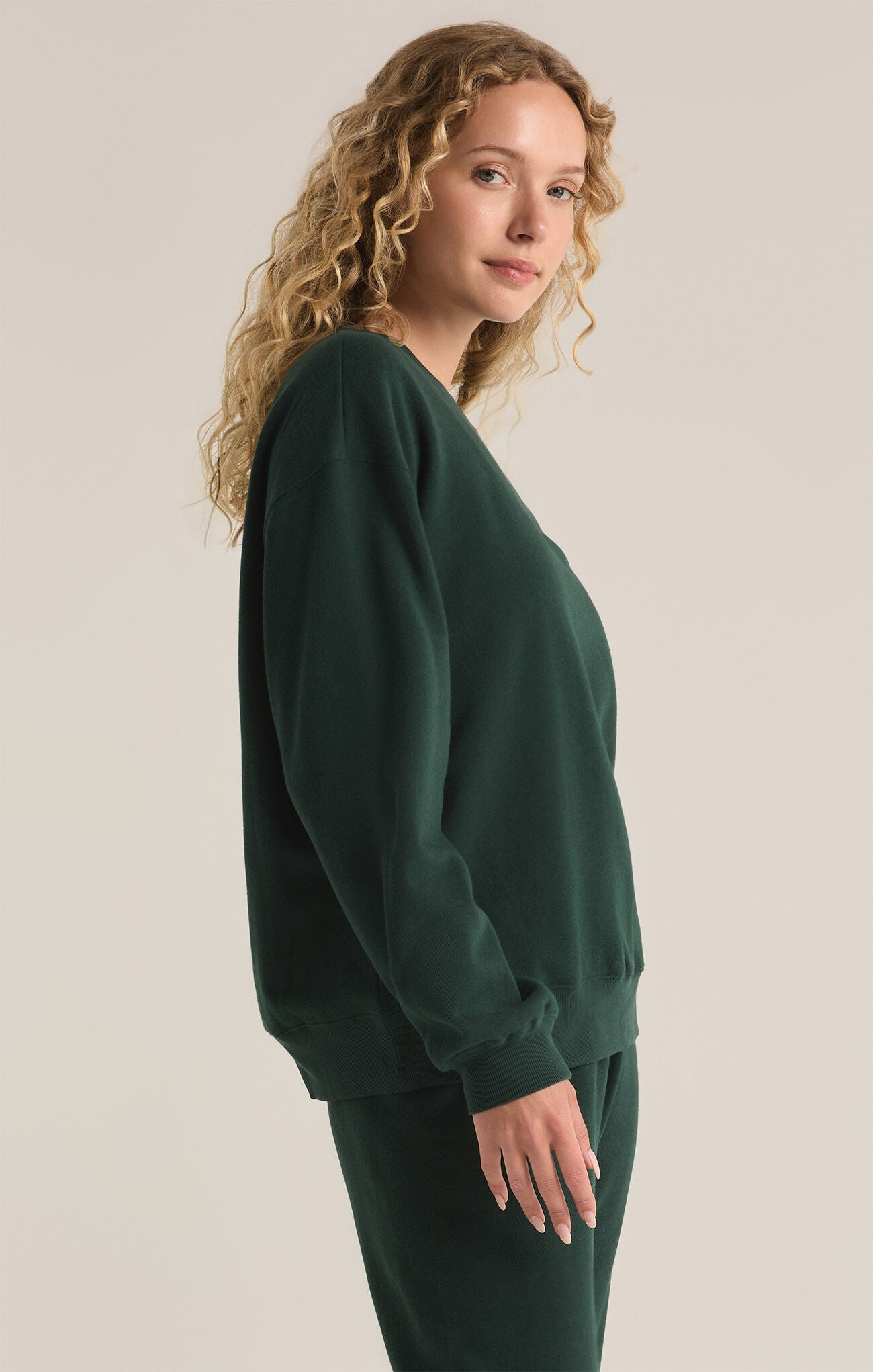 Shop At Grace, Z-Supply, Boyfriend Sweatshirt, Cyprus green, long sleeve, crewneck, round neck