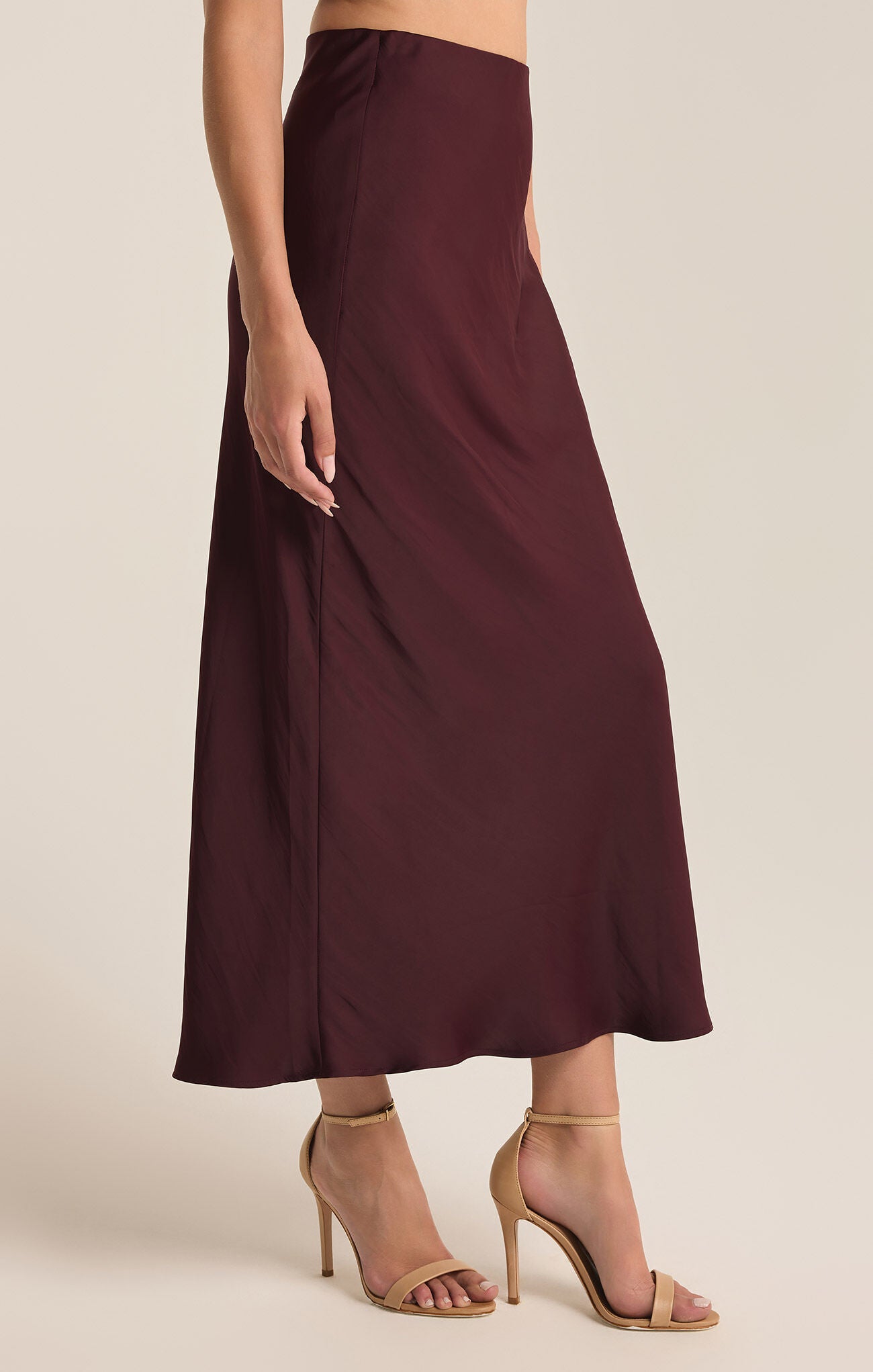 Shop At Grace, Z-Supply, Europa Poly Sheen Skirt, berry wine, maxi skirt, zip closure