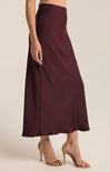 Shop At Grace, Z-Supply, Europa Poly Sheen Skirt, berry wine, maxi skirt, zip closure