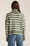 Shop At Grace, Z-Supply, Josephine Stripe Sweater, palm green, striped, turtleneck, long sleeves