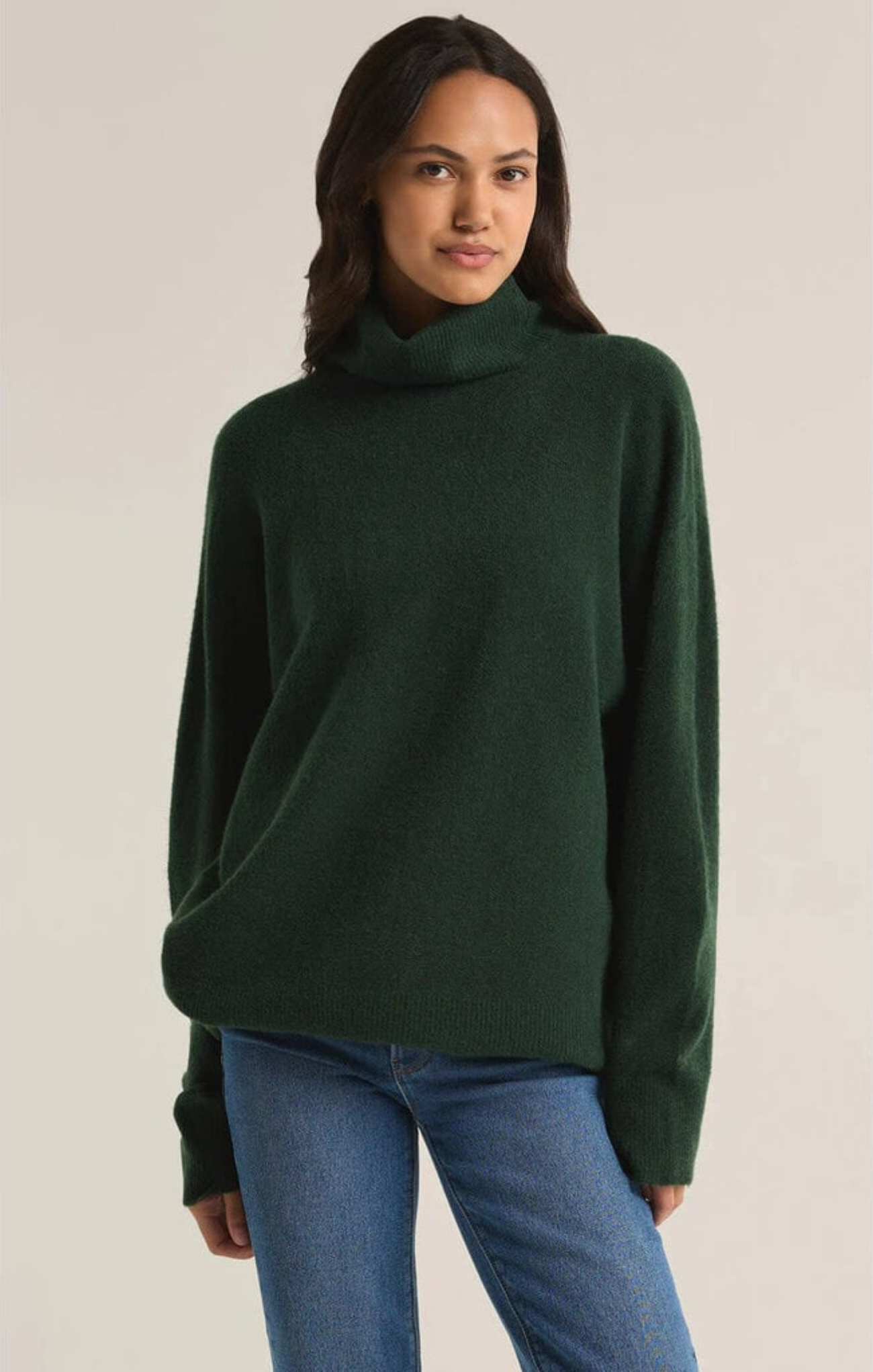 Shop At Grace, Z-Supply, Richie Sweater, Cyprus green, turtleneck, longs leaves, oversized