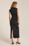 Shop At Grace, Z-Supply, Tatum Shadow Floral Midi Dress, black, high neck, slit, sleeveless