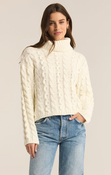 Shop At Grace, Z-Supply, Tied To You Sweater, sea salt, cable knit sweater, turtleneck, long sleeves