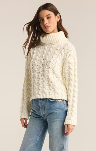 Shop At Grace, Z-Supply, Tied To You Sweater, sea salt, cable knit sweater, turtleneck, long sleeves