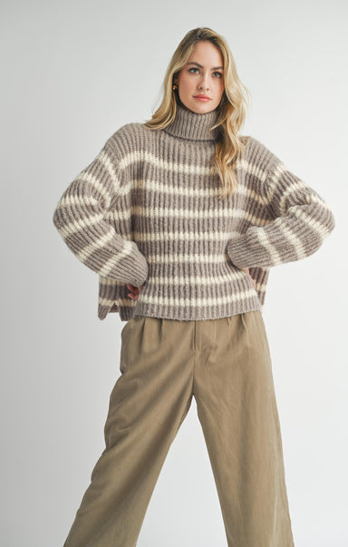 Aki Turtleneck Striped Sweater - shopatgrace.com