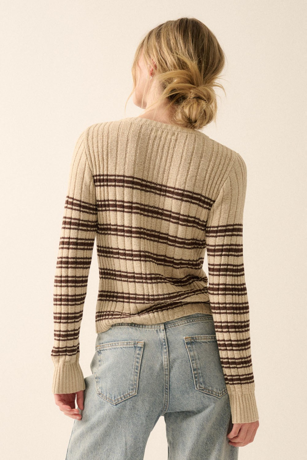 Clover Striped Cardigan - shopatgrace.com