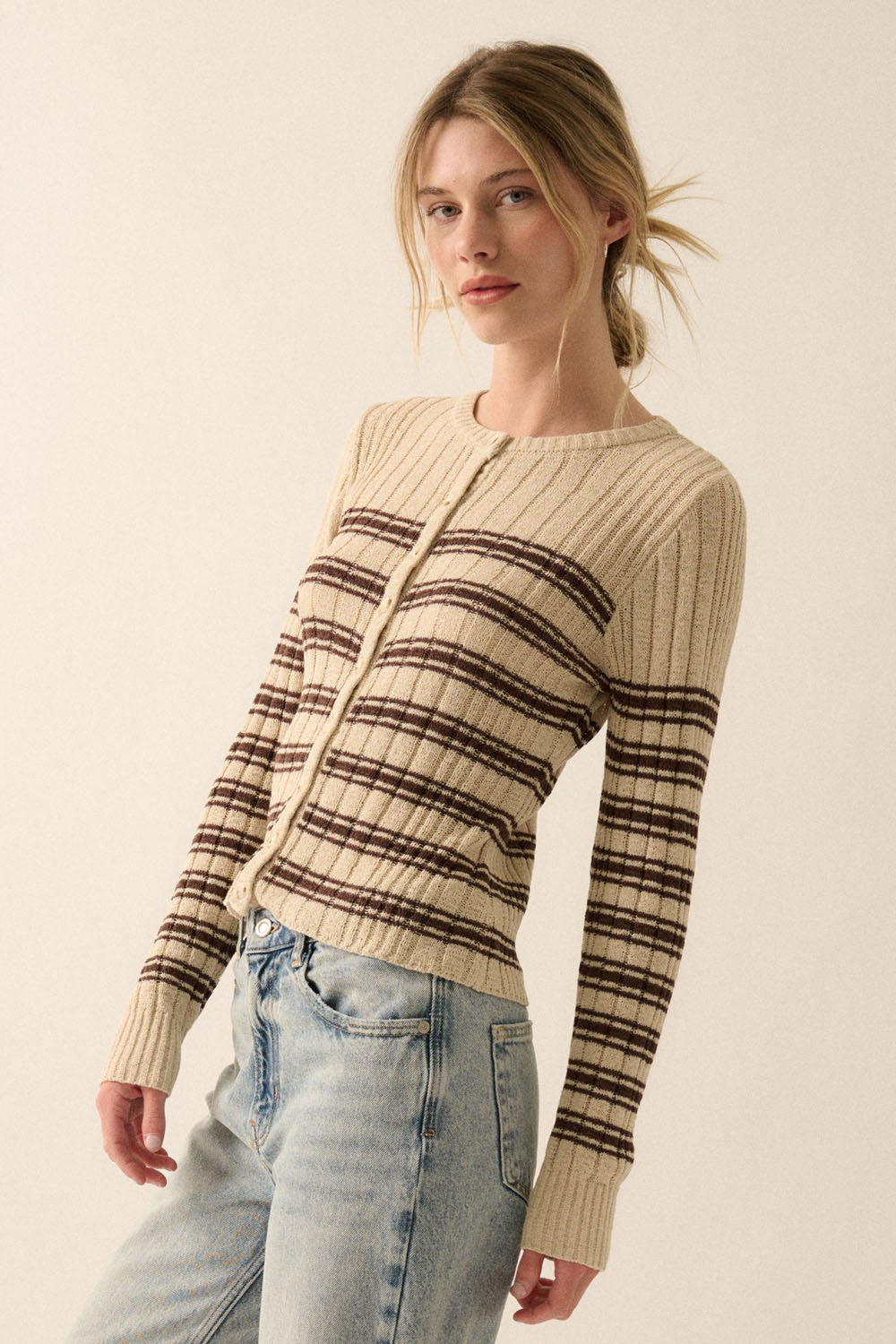 Clover Striped Cardigan - shopatgrace.com