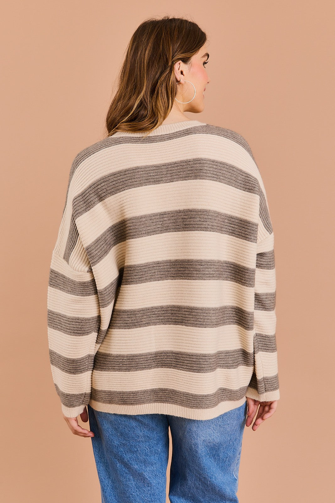 Curvy Amelia Striped Sweater - shopatgrace.com