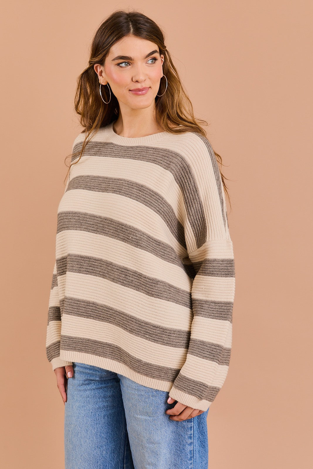 Curvy Amelia Striped Sweater - shopatgrace.com