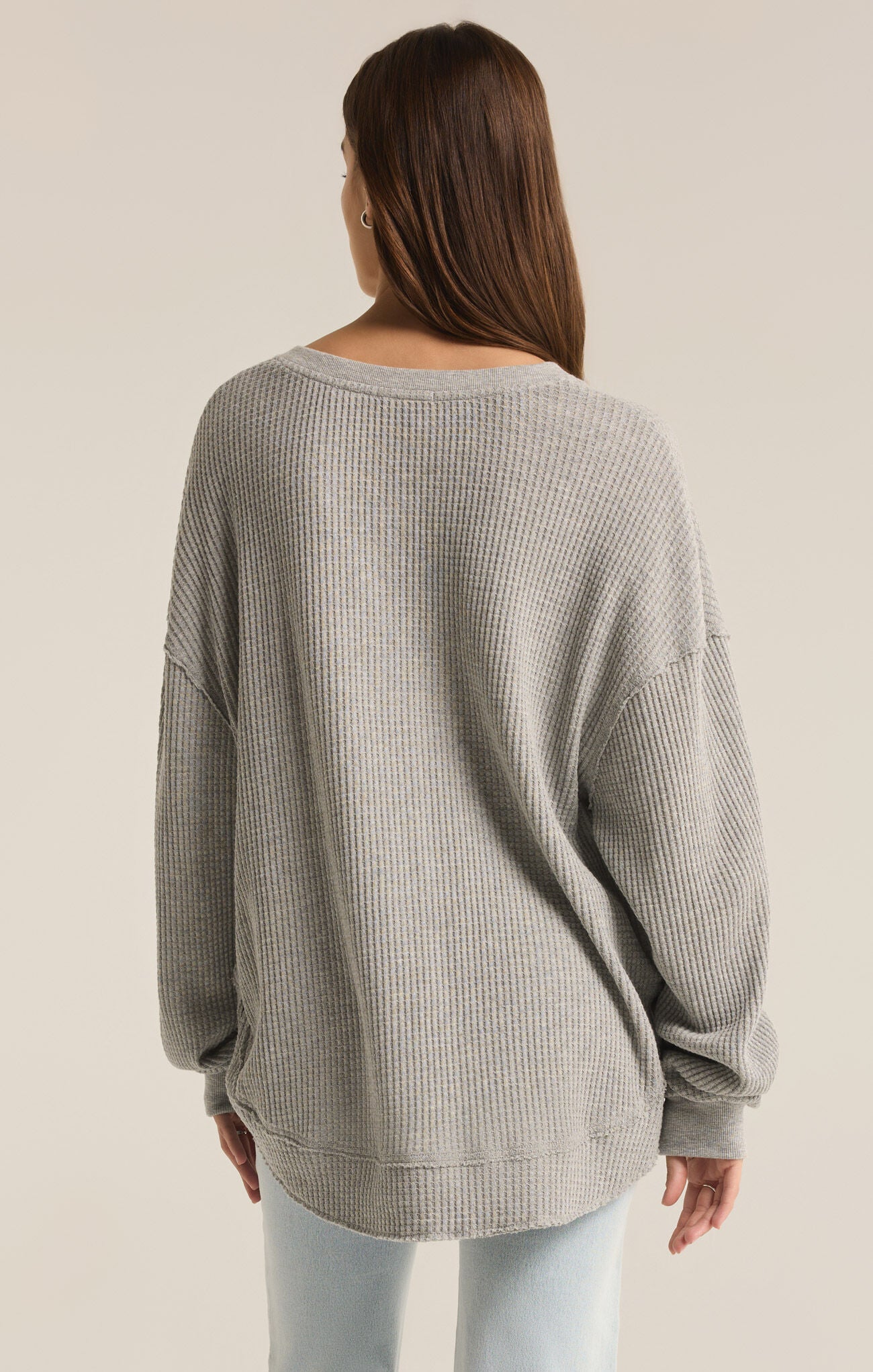 Jax Waffle Henley, grey, three buttons closure, long sleeve, Z Supply