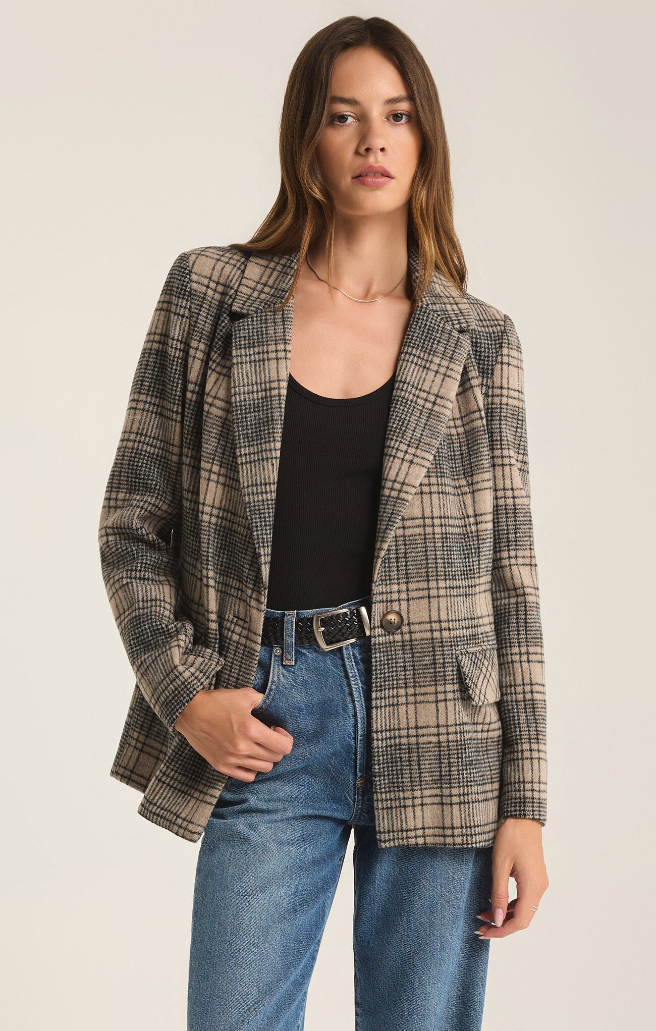 Kingston Relaxed Plaid Blazer - shopatgrace.com