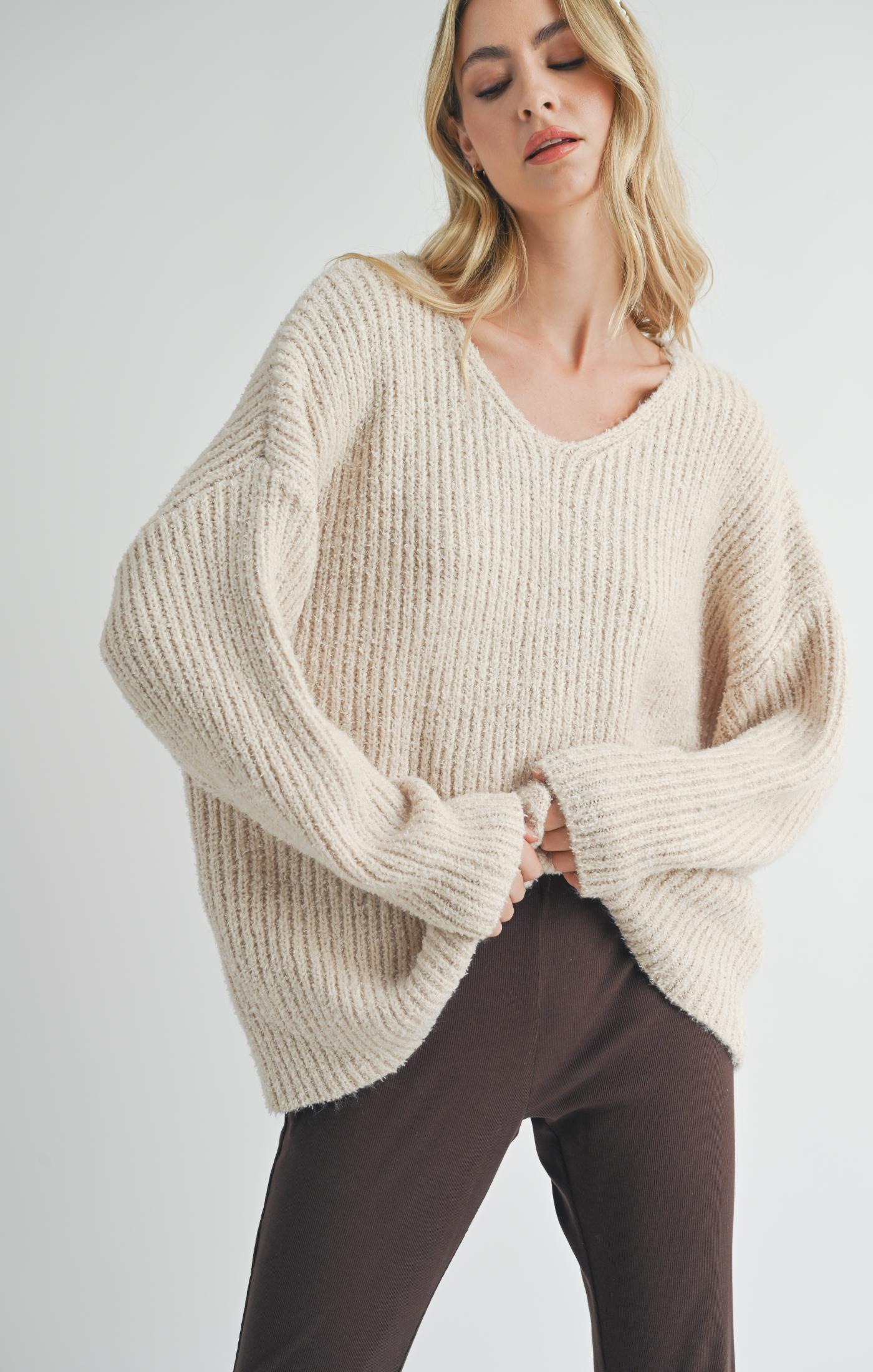 Malia V Neck Sweater - shopatgrace.com