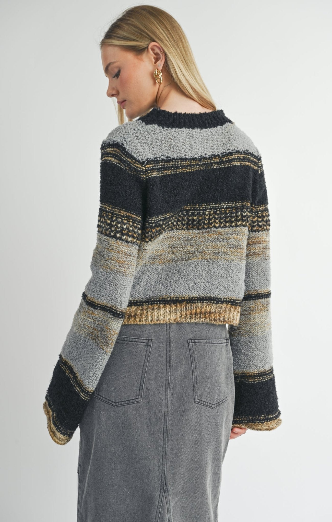 Millie Mixed Yarn Sweater - shopatgrace.com