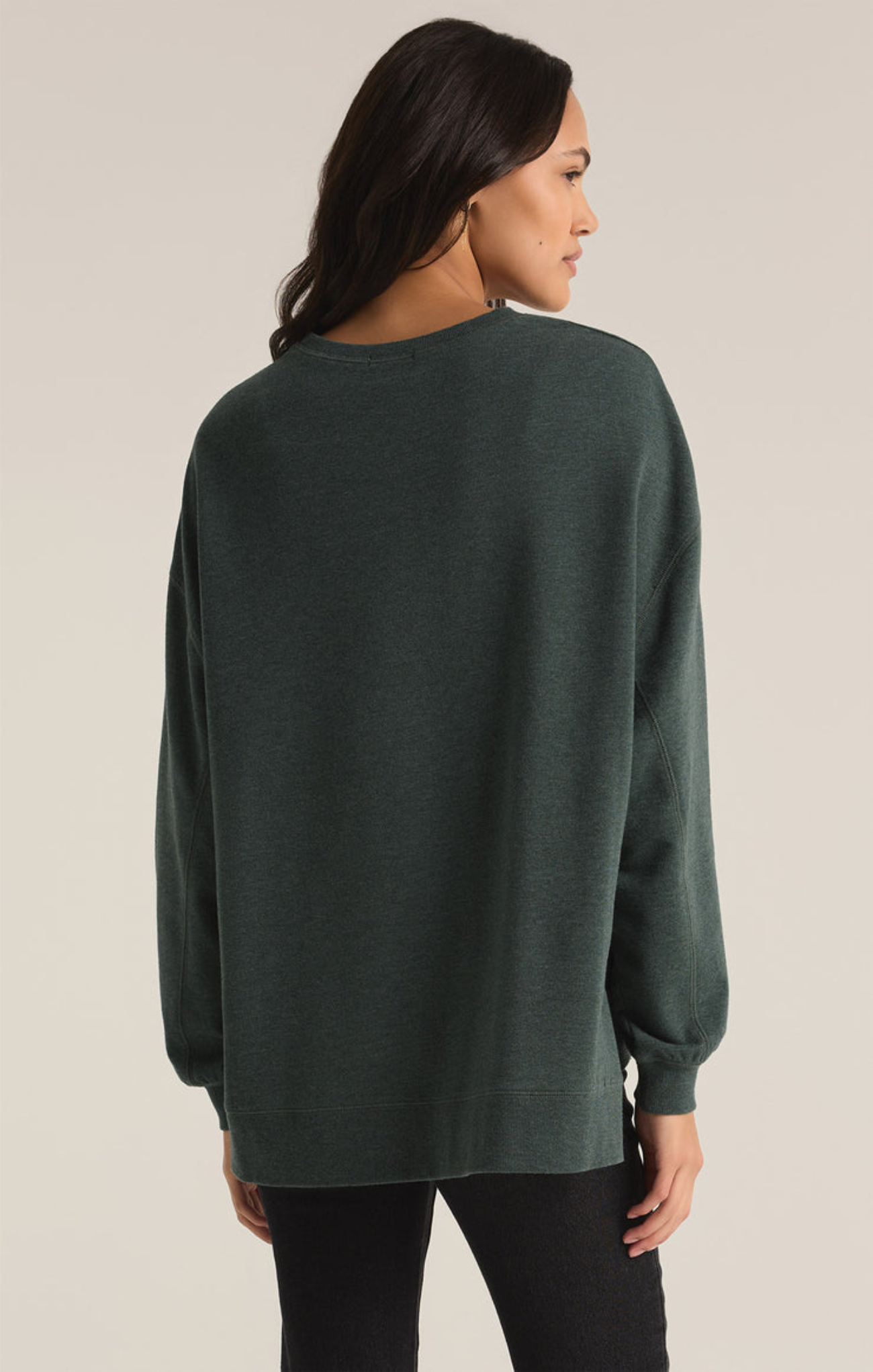 Shop At Grace, Z-Supply, Modern Weekender, Cyprus green, long sleeves, round neck, oversized