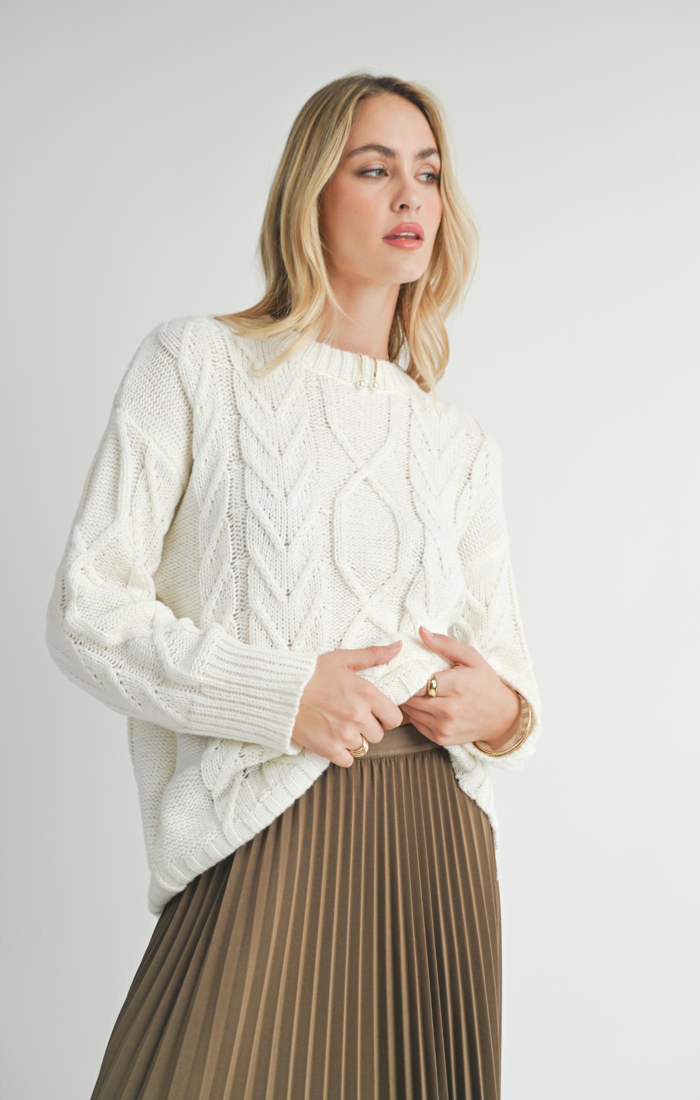 Montana Cable Knit Sweater - shopatgrace.com