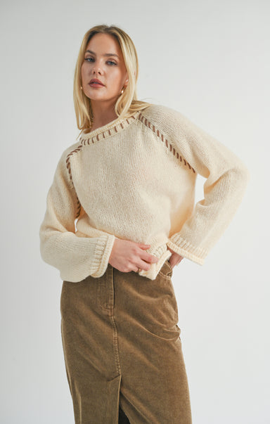 Reyna Stitch Detail Sweater - shopatgrace.com