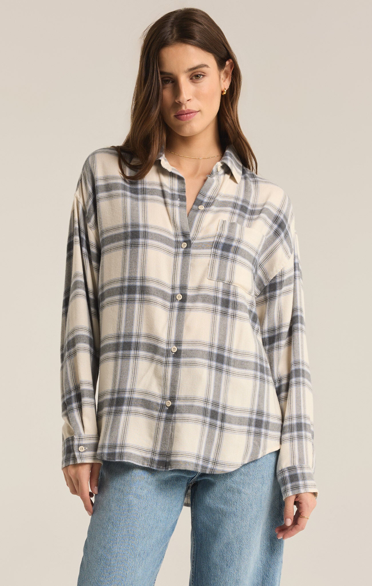 River Plaid Button Up - shopatgrace.com