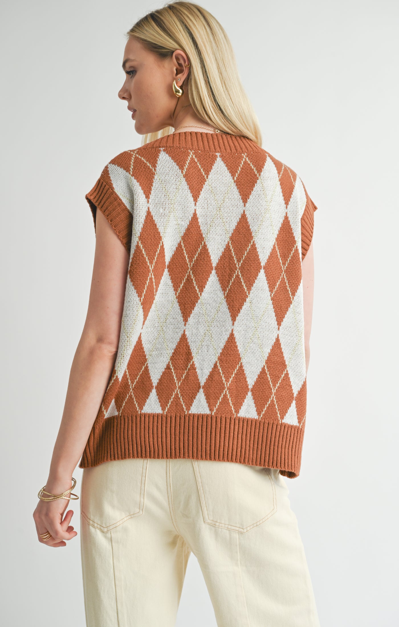 Shawna Argyle Sweater Vest - shopatgrace.com