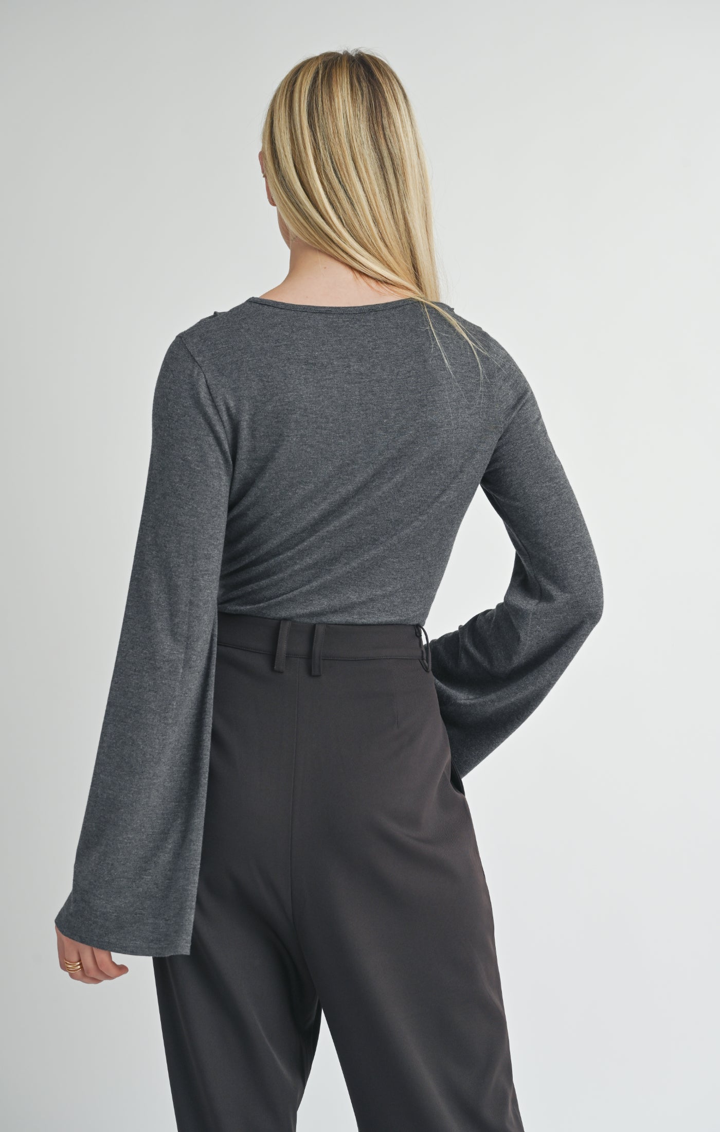 Time Alone Seamed Bell Sleeve Top - shopatgrace.com