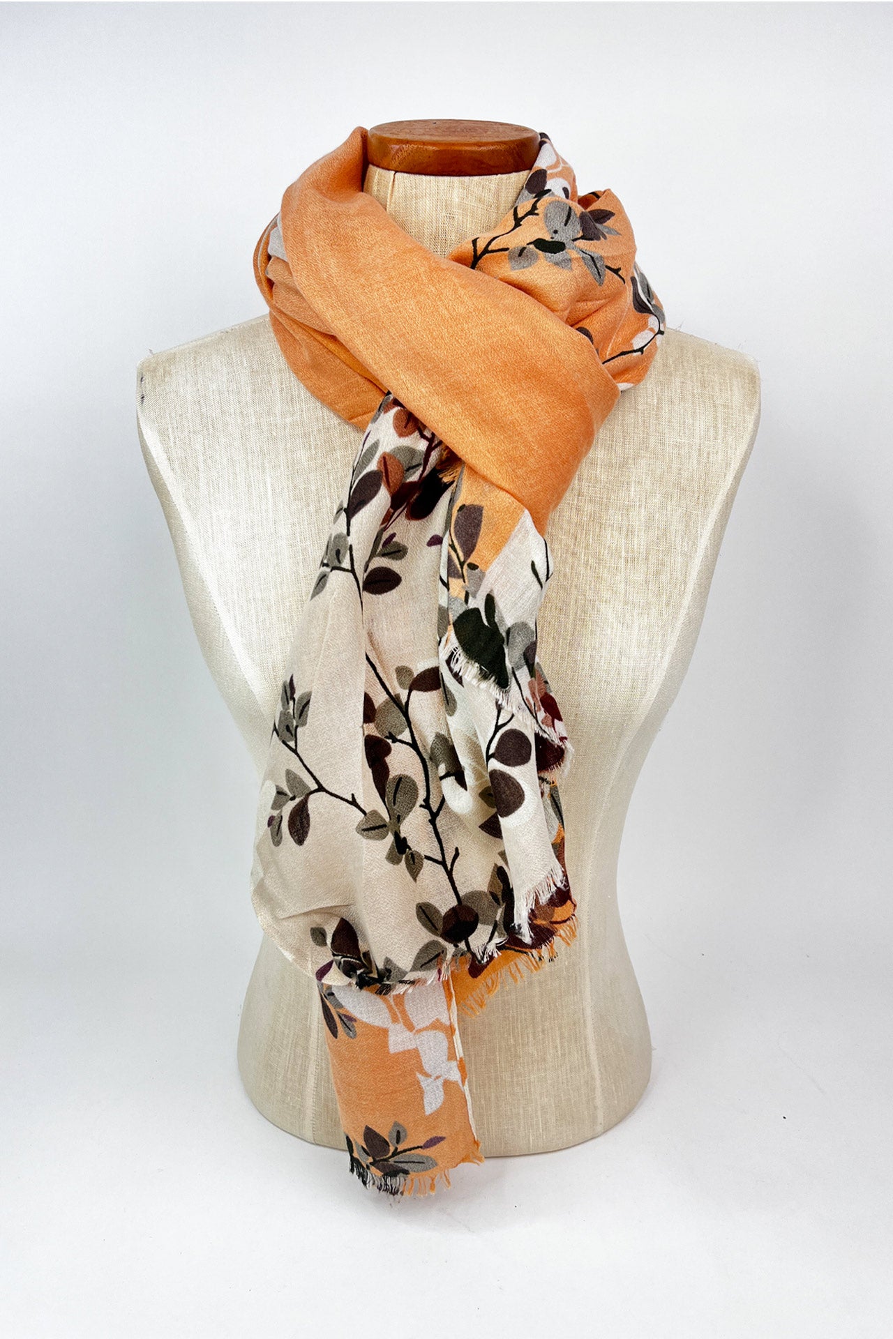 Daniela Sandy Brown Floral Scarf